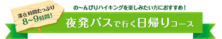 夜発バスで行く日帰りコース