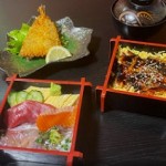 富津ひろ寿司・海鮮と穴子の2種丼＋アジフライ