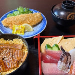 ※房総海鮮２種丼とアジフライ